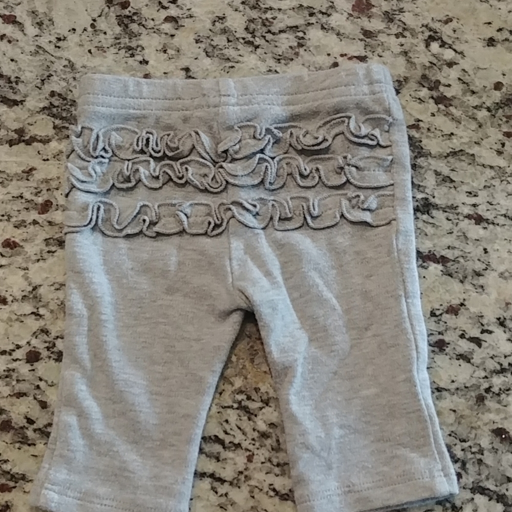 Just one you Newborn ruffle bottom pants- gray
